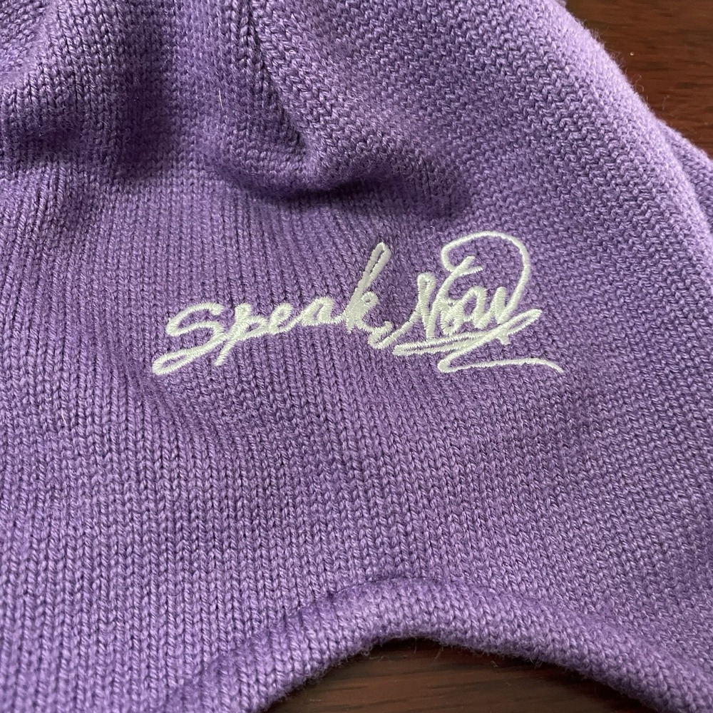 Taylor Swift TS Purple Speak Now Knit Hat Beanie 2010 Tour Merch Ear Flaps B21 - Picture 6 of 7